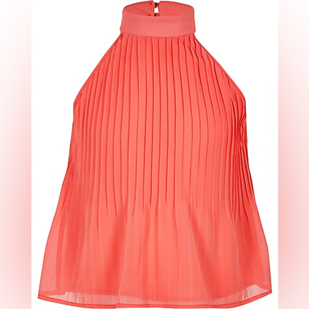 River Island Girls Coral Pleated Halter Neck Top
